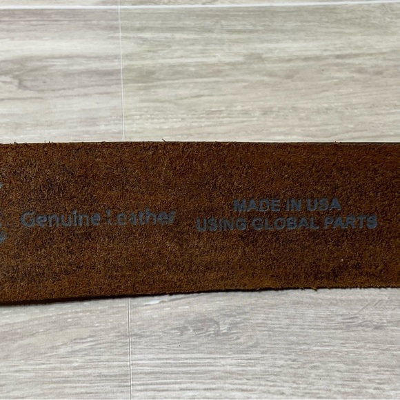 NWT TONY LAMA / Men's Brown Leather Belt with Silver Buckle Size 34 - Picture 5 of 7